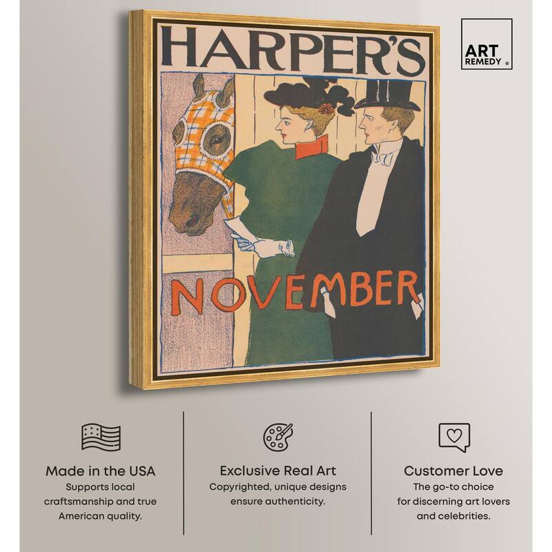 Harpers November 1895 Canvas by Art Remedy