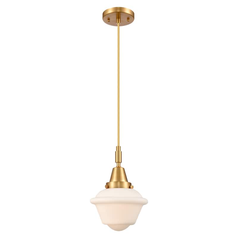 Innovations Lighting Downtown Urban - Caden Oxford - 1 Light 7" Cord Hung Mini Pendant - Satin Gold/Matte White Shade