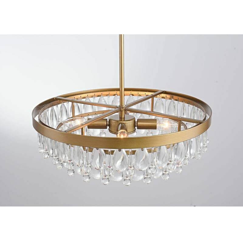 Viviana 4-light Crystal Teardrop Round Chandelier