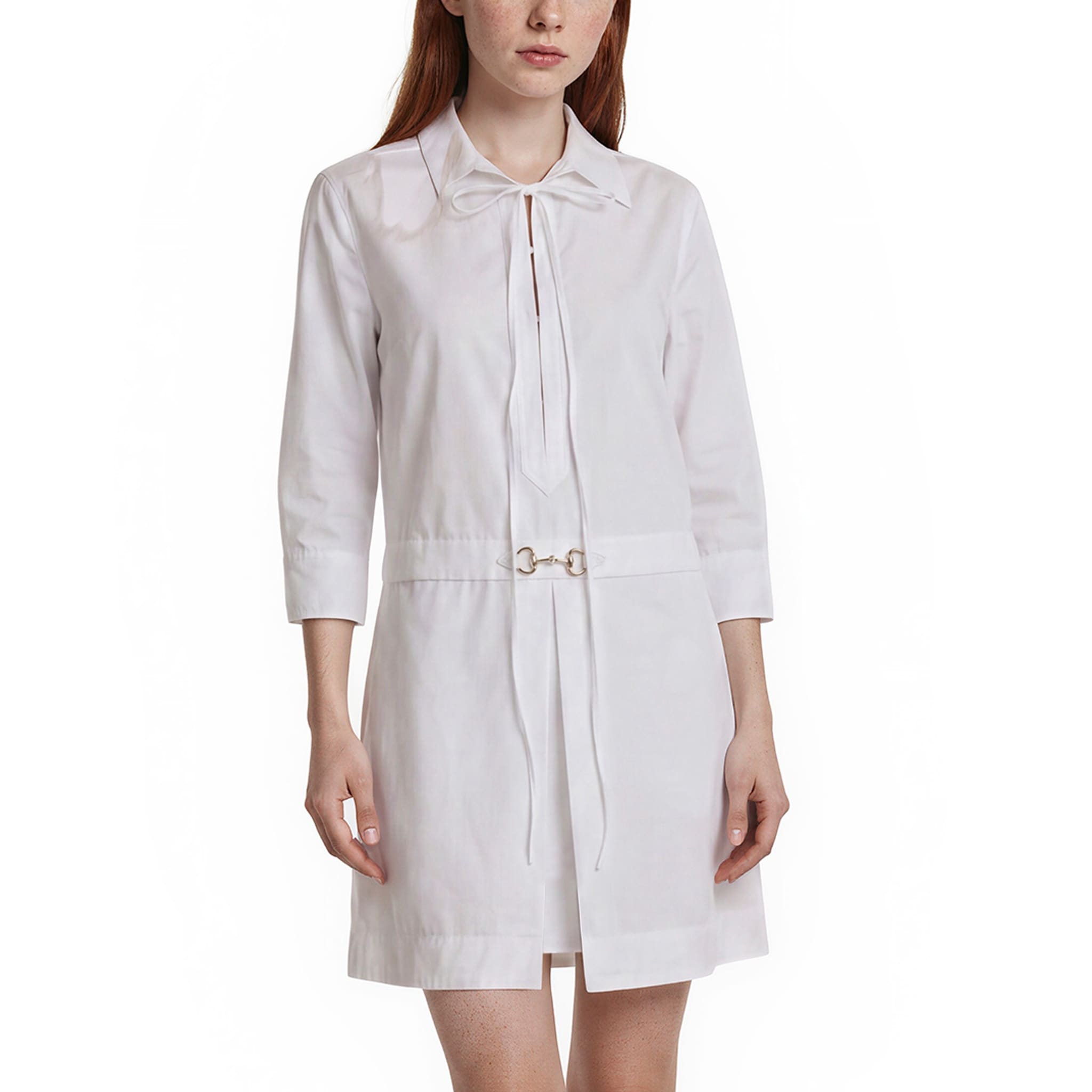 Gucci Cotton Poplin Shirt Dress with Horsebit