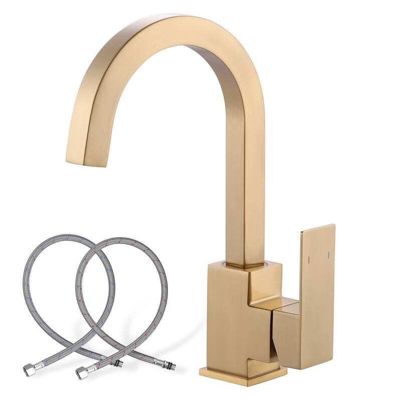 WOWOW Single-Handle Bar Faucet with Swivel Spout - Brushed Gold