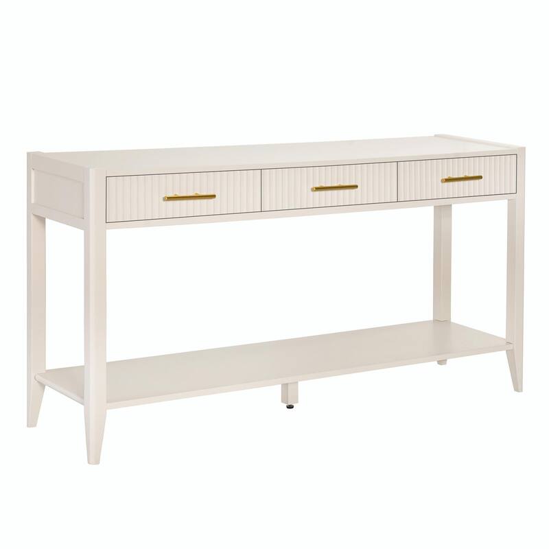 High-Quality Entryway Console Table with Vertical Stripe Drawers