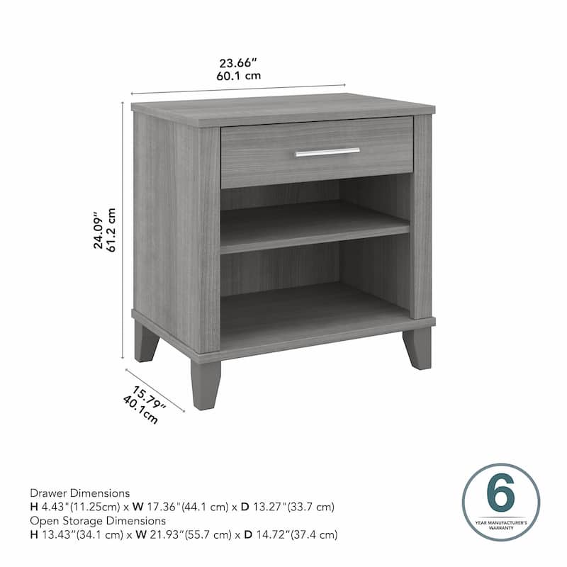 Transitional Grey Ash Nightstand