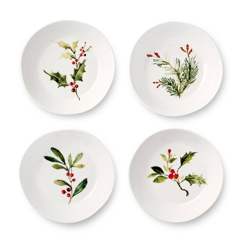 Certifed International Holly And Vines Set of 4 Dinner Bowls 9.5" x 2" - 9.5 L x 9.5 W x 2 H