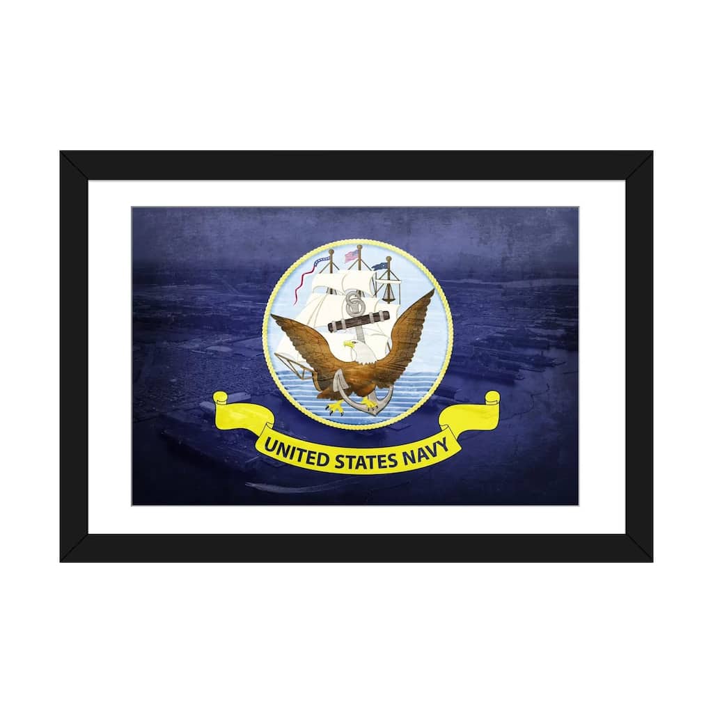 iCanvas "U.S. Navy Flag (Naval Station Norfolk Background) II" by iCanvas