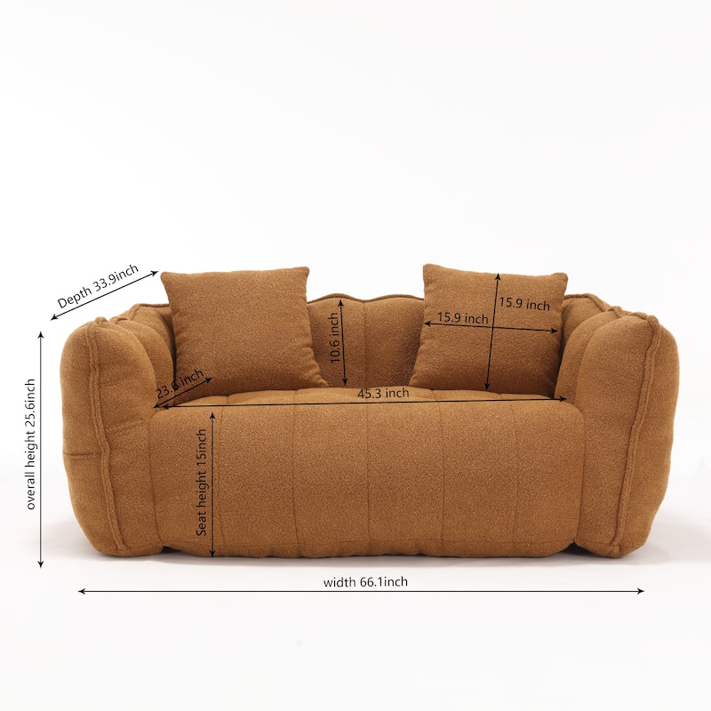 Soft Beanbag Chair with High Resilience Foam Core