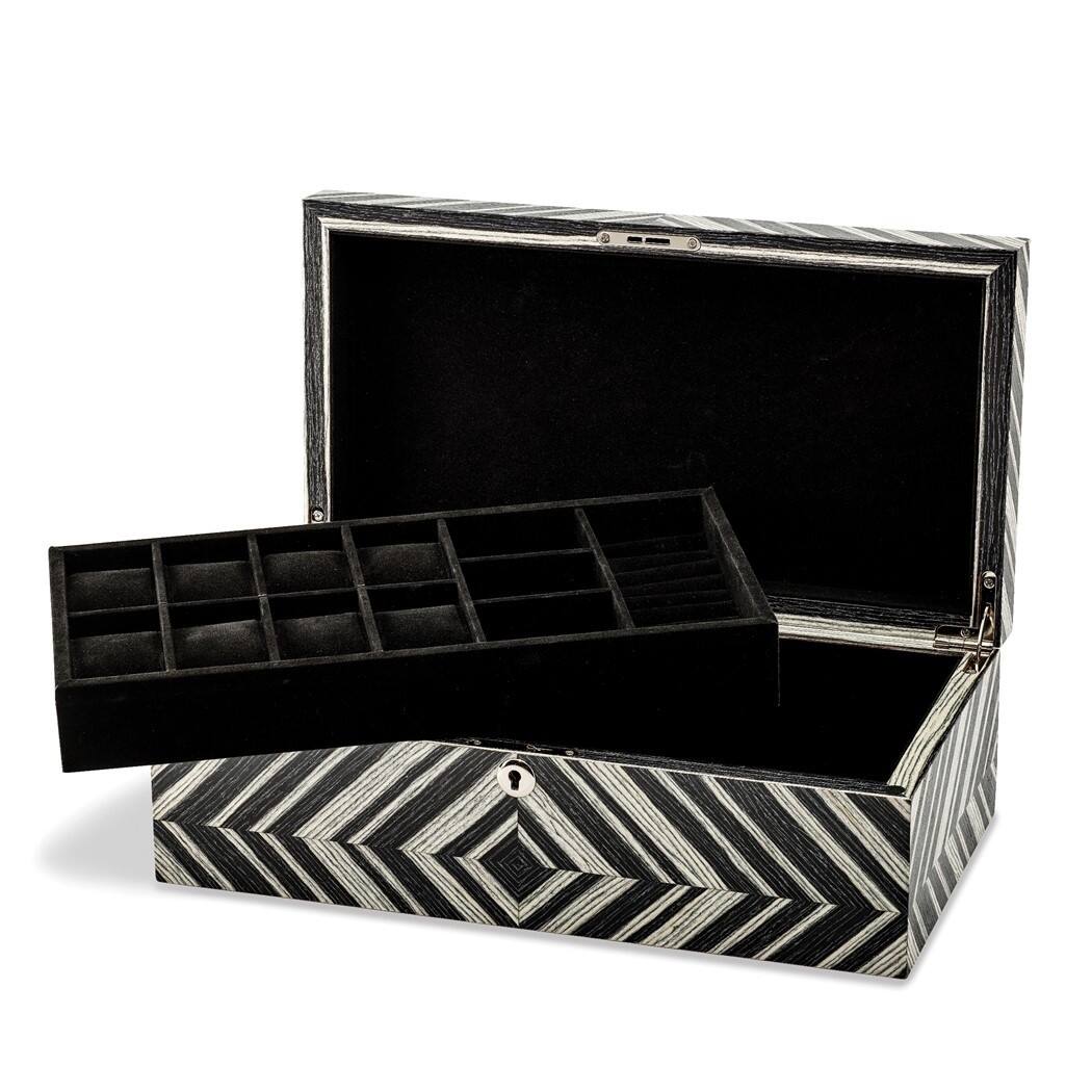 Curata High Gloss Brazilian Wild Walnut Veneer Locking Wooden 8Watch