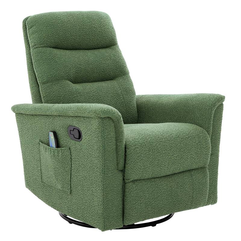 Manual Recliner Chair Rocking and Swivel Recliner Massage Recliner with 8-Point Massage Function and Adjustable Backrest