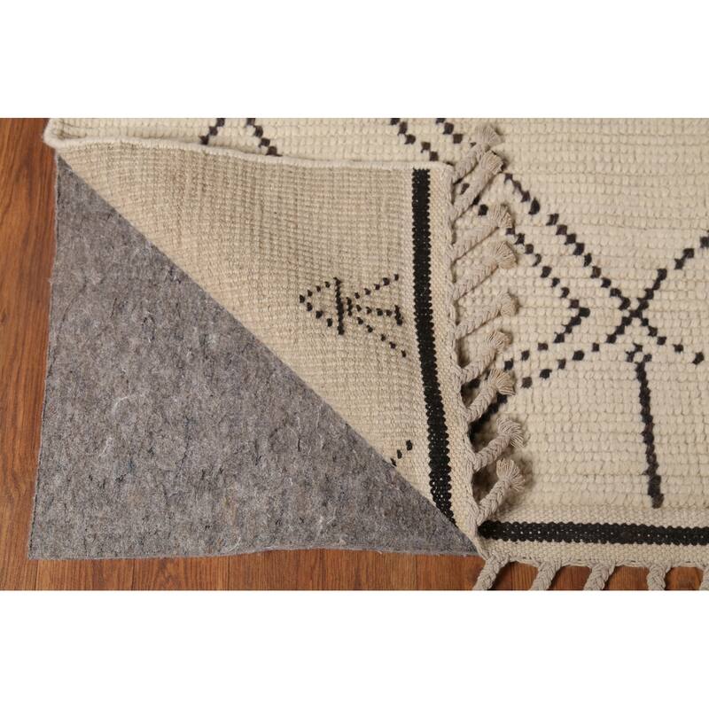 Earth Tone Moroccan Oriental Area Rug Hand-Knotted Wool Carpet - 8'9"x 12'9"
