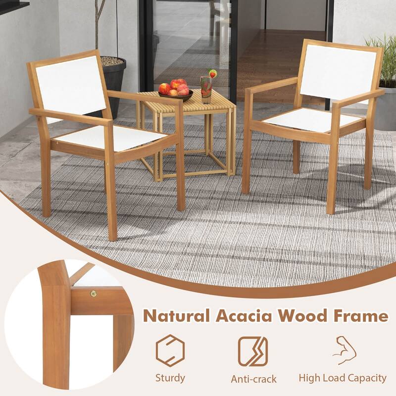 Costway Stackable Dining Chair Set of 2/4 with Wear-resistant Fabric &
