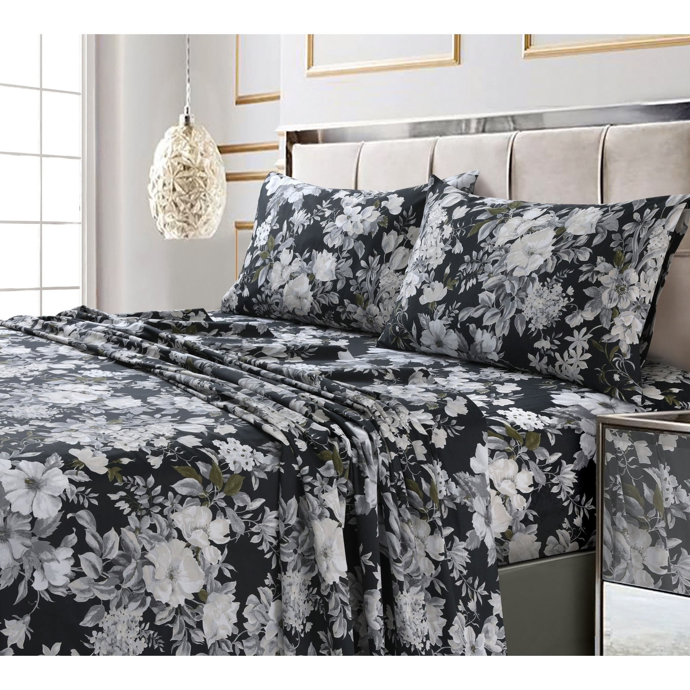Details about   Goodful Printed Dotted 300 Thread Count Hygro Cotton 4-Pc Sheet Set  KING  Multi 