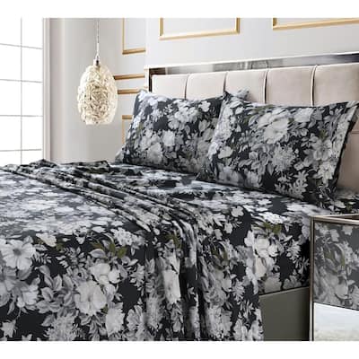300 Thread Count Cotton Ultra-soft Printed Deep Pocket Bed Sheet Set