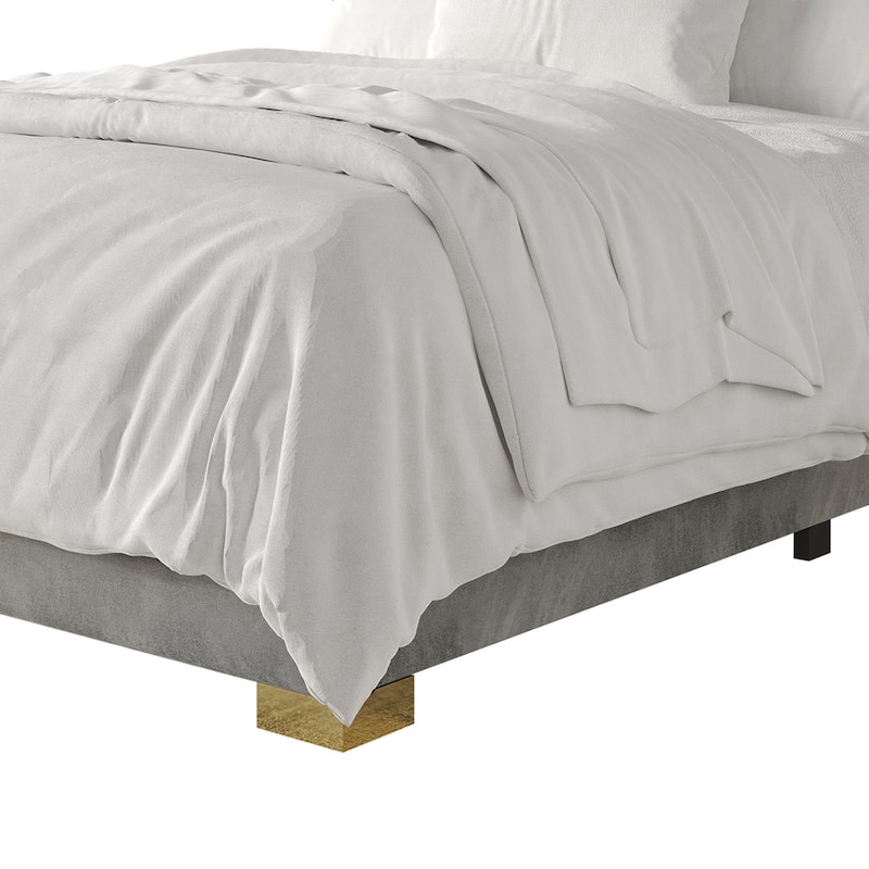 CraftPorch Modern Velvet Upholstered Bed