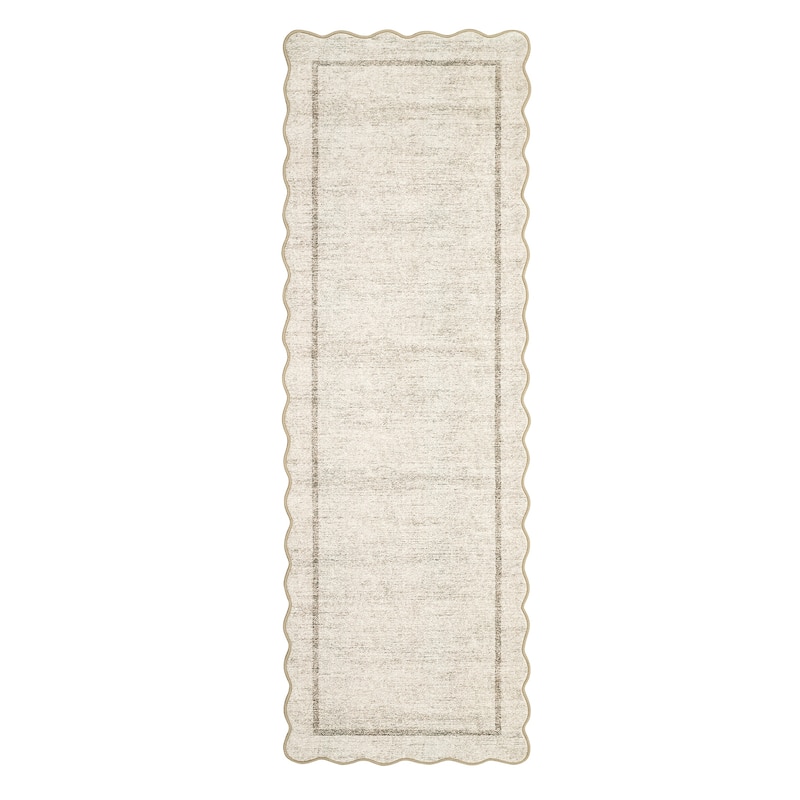Garvee Scallop Solid Washable Area Rug