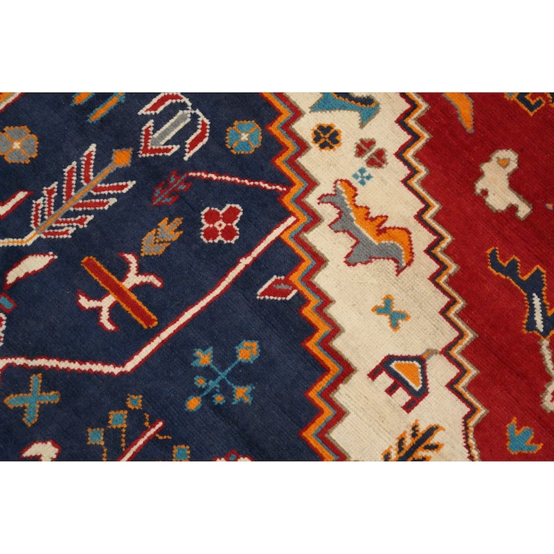 Hand Knotted Oriental 100% Wool Carpet Traditional Medallion Red Heriz (serapi) Area Rug - 9' 10'' X 7' 11''