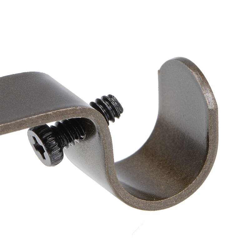 Curtain Rod Bracket Iron Single for 16mm Drapery Rod, 73 x 36 x 16mm Brown 2Pcs - 73 x 36 x 16mm