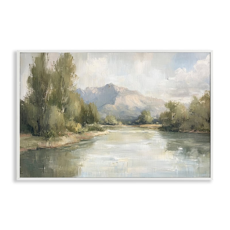 Stupell Where The River Goes Framed Giclee Art Design By Petal Prints Design - 24 x 16 - White