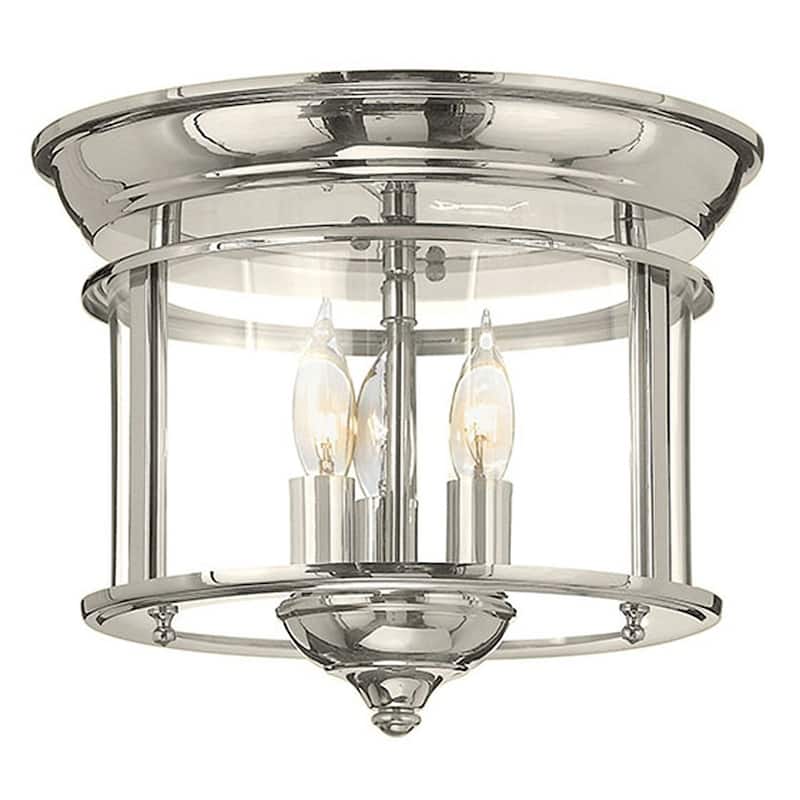 Hinkley Lighting 3 Light Semi-Flush Ceiling Fixture from the Gentry - Polished Nickel
