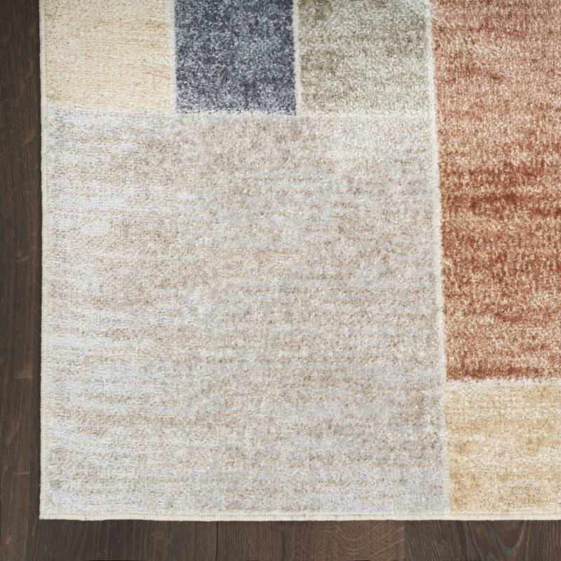 Pezay Power Loomed Geometric Modern Low Pile Area Rug By HomeRoots - 96' X '26' X '0.25