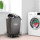 preview thumbnail 3 of 14, Seville Classics Commercial Heavy-Duty Canvas Laundry Removable Basket Hamper with Wheels, 18.25" D x 18.25" W x 27.5" H