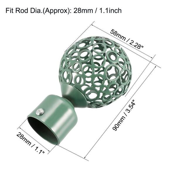 Shop Curtain Rod Finials Iron Ball Cap For 28mm Drapery Pole Green