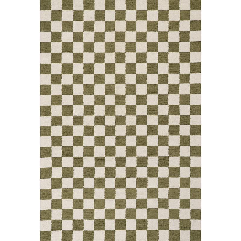 Nuloom Quinarae Checkered Wool-Blend Rug - 6' x 9' - Green - Rectangle