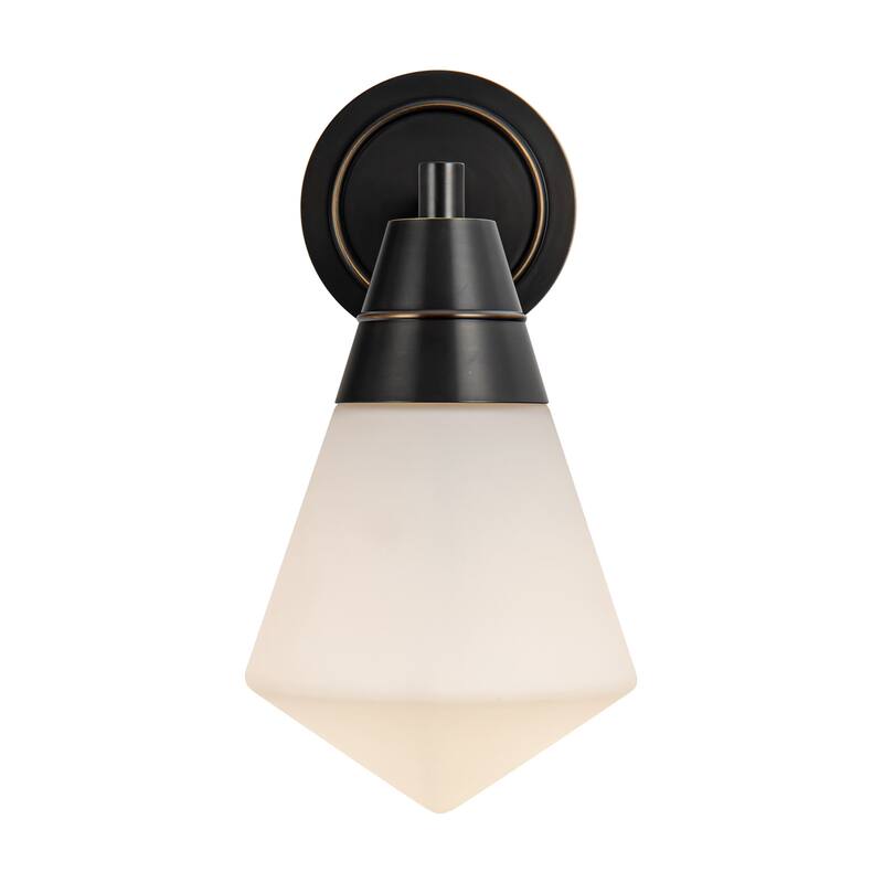 Alora Lighting WV348106 Willard 12" Tall Wall Sconce - Urban Bronze / Matte Opal Glass