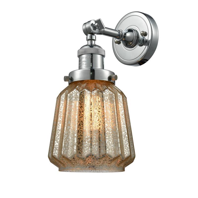 Innovations Lighting Chatham Single Light 12" Tall Bathroom Sconce - Polished Nickel / Mercury Fluted