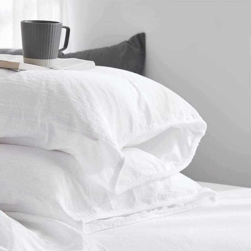 Terra é Pais - Tattered Edgings 100% Cotton Sheet Set - White