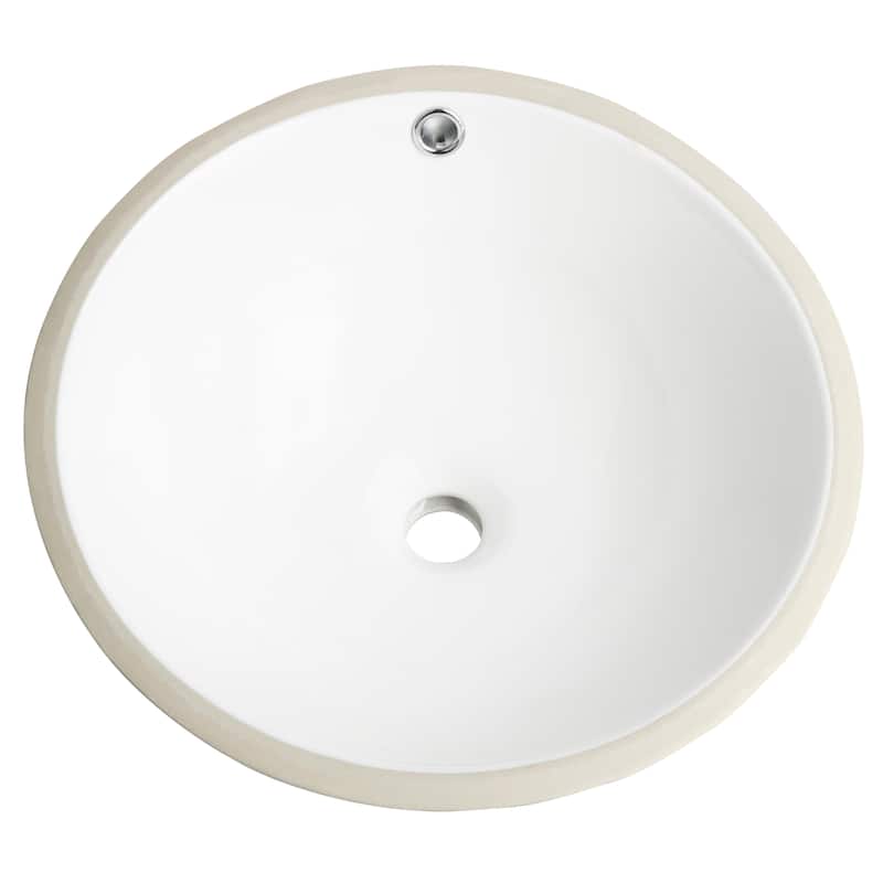 SAFAVIEH Solea Dulcie Porcelain Ceramic Vitreous Round 17 Inch White Undermount Bathroom Sink - 16.9" x 16.9" x 7.1"