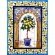 preview thumbnail 1 of 1, 18in x 24in Unique Mosaic Tile Ceramic Wall Mural 12pc Lemon Tree