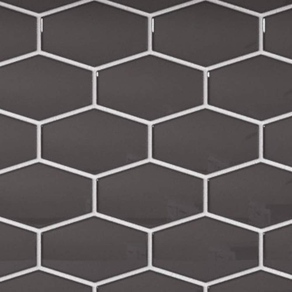 Long Hex 11 in. x 11 in. Glass Mesh-Mounted Mosaic Tile