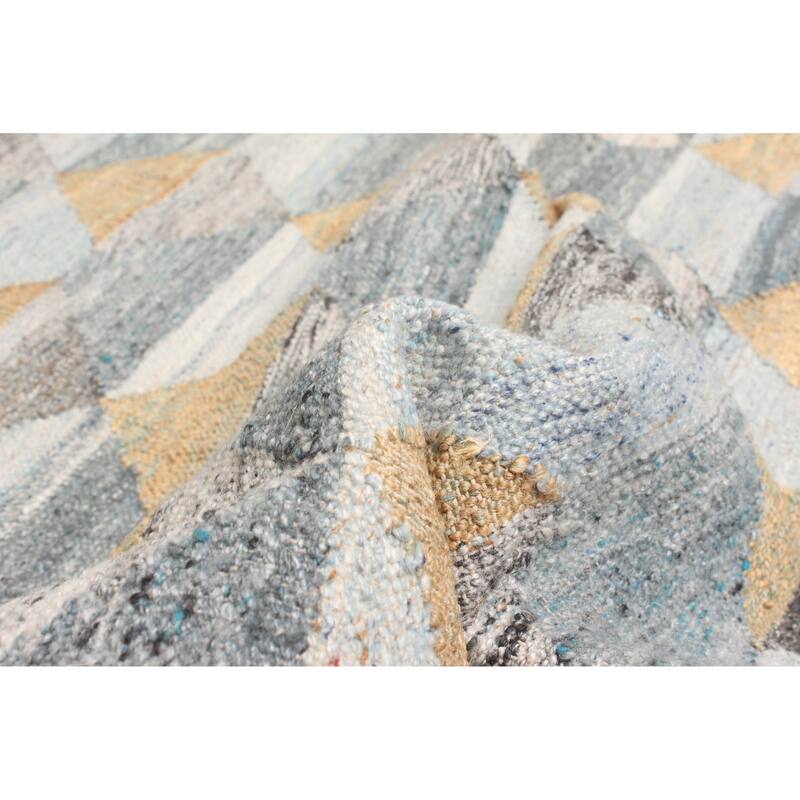 ECARPETGALLERY Flat-Weave Ankara FW Light Grey Wool Kilim - 5'0 x 7'10