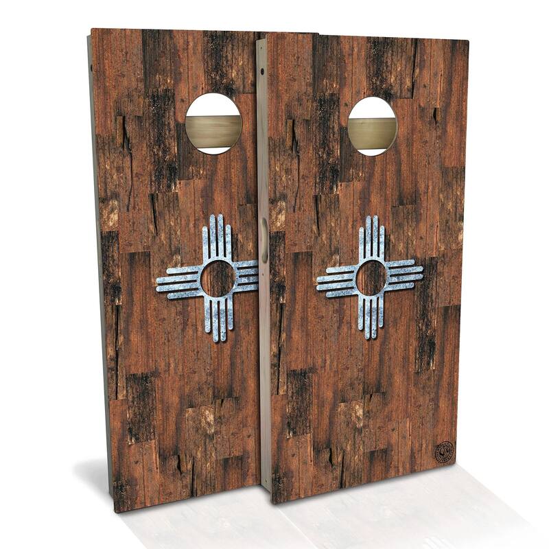 New Mexico Flag Outdoor Cornhole Board Set - Backyard 2x4 - NO Accessories
