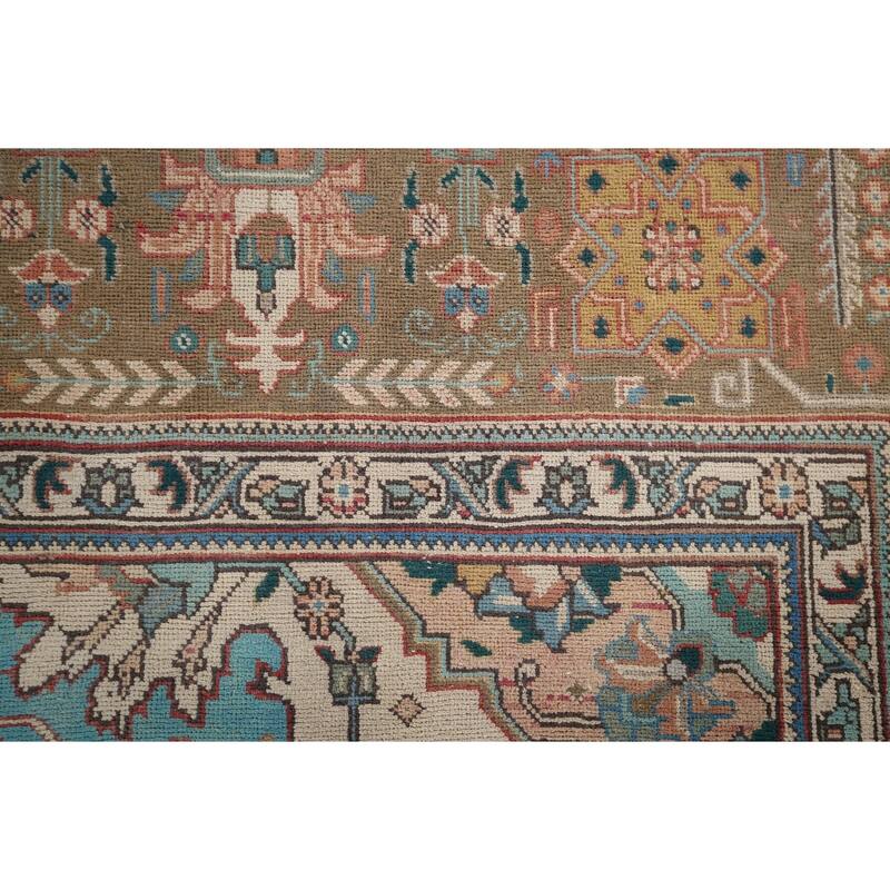 Pink Tabriz Persian Vintage Area Rug Handmade Wool Carpet - 9'11" x 13'4"