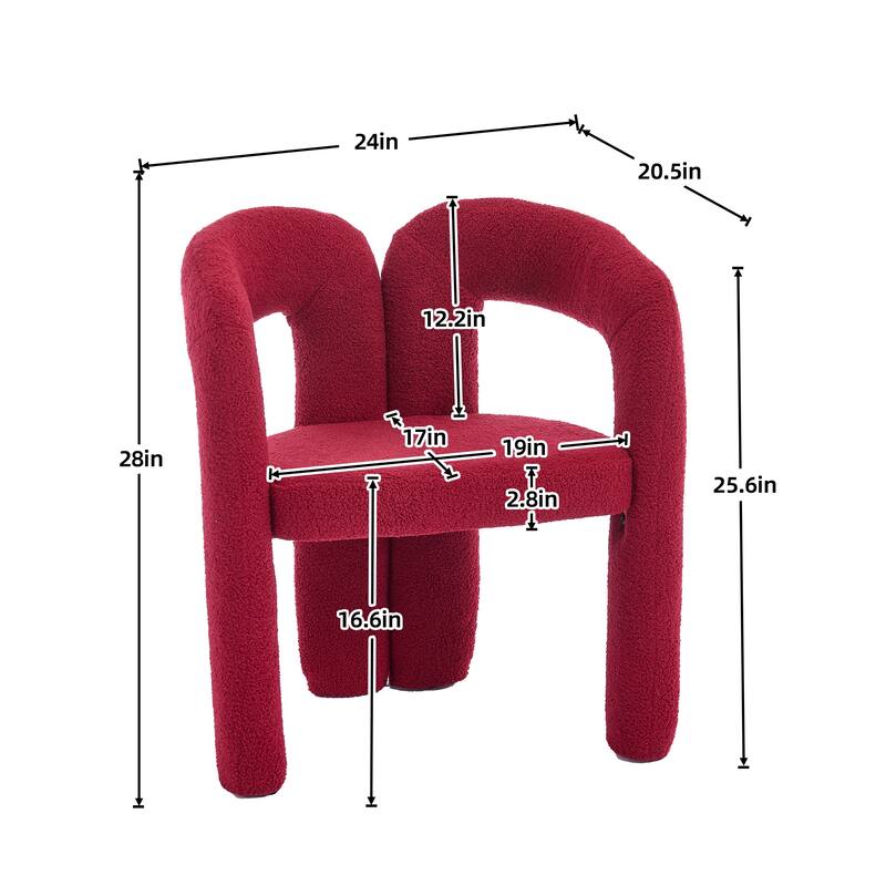 Roomfitters Modern Boucle Accent Chairs, Set of 2, Upholstered Arched Back Dining or Lounge Chairs for Living Room or Office