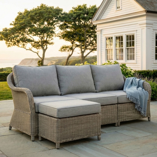 Martha Stewart All-Weather Patio Ottoman with 4
