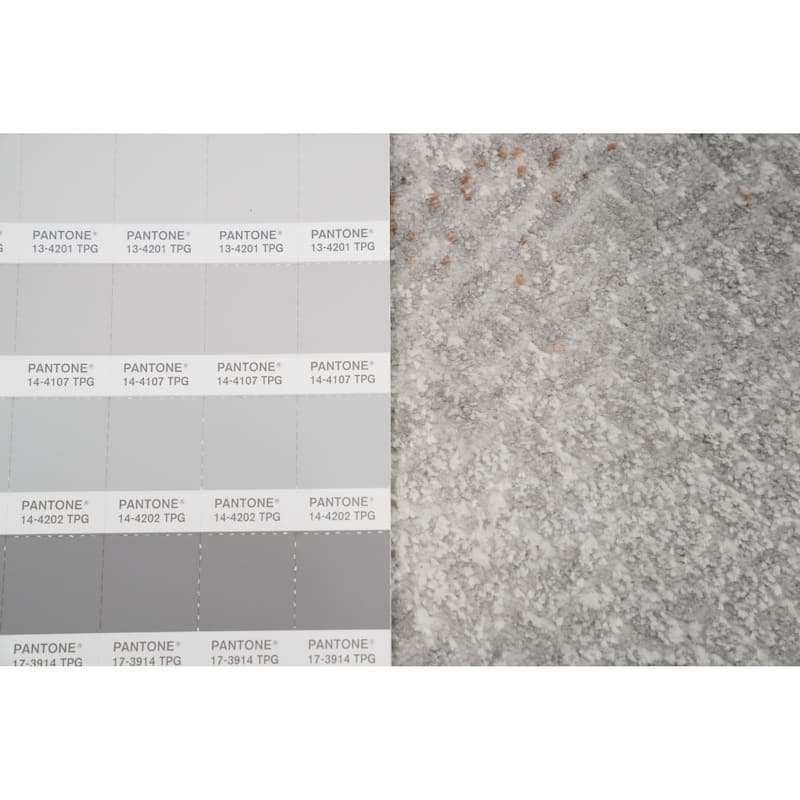 Machine Made Oriental Polyester Carpet Geometric Greys & Charcoal Distressed Area Rug - 7' 5'' X 5' 2''