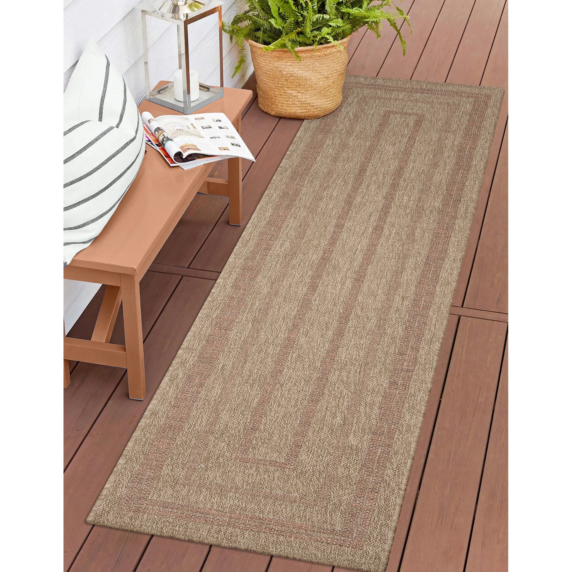 Liora Manne Sahara Multi Border Indoor/Outdoor Rug