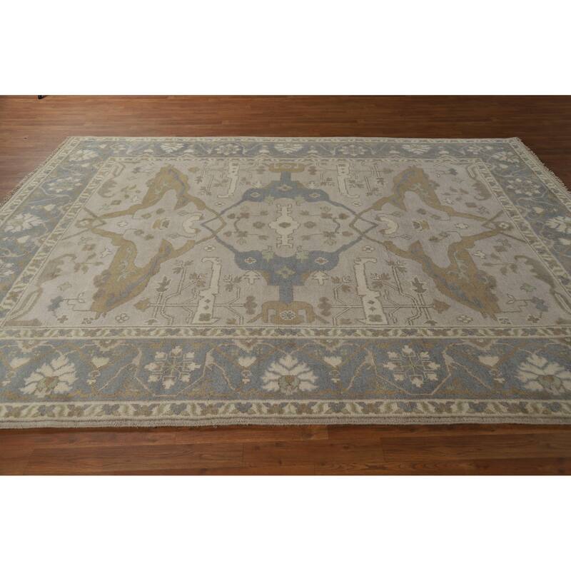 Oushak Indian Rug Hand-Knotted Wool Carpet - 8'1" x 9'10"
