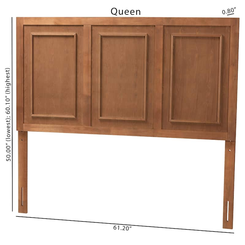 Giordano Classic and Traditional Ash Walnut Finished Wood Headboard