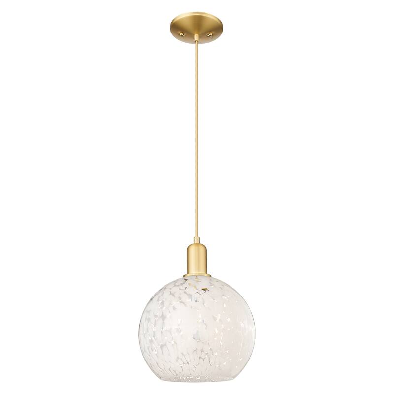 Innovations Lighting Endless Possibilities Arcadia - White Mouchette - 1 Light 10" Cord Hung Mini Pendant - Satin Gold