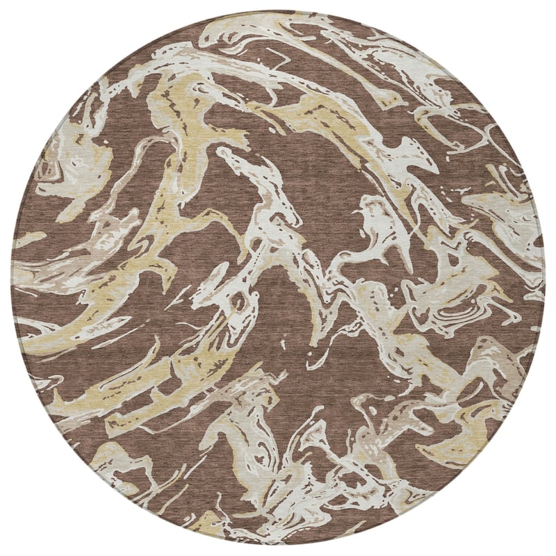 HomeRoots Abstract Transitional Rectangle Outdoor Rug