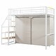 preview thumbnail 13 of 36, Metal Loft Bed with Wardrobe and Storage Shelves