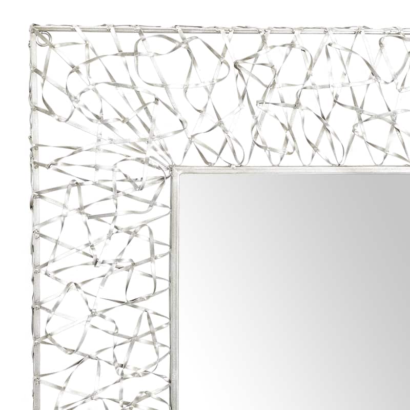 Metal Ribbon Wall Mirror - Silver - Roche River Decor