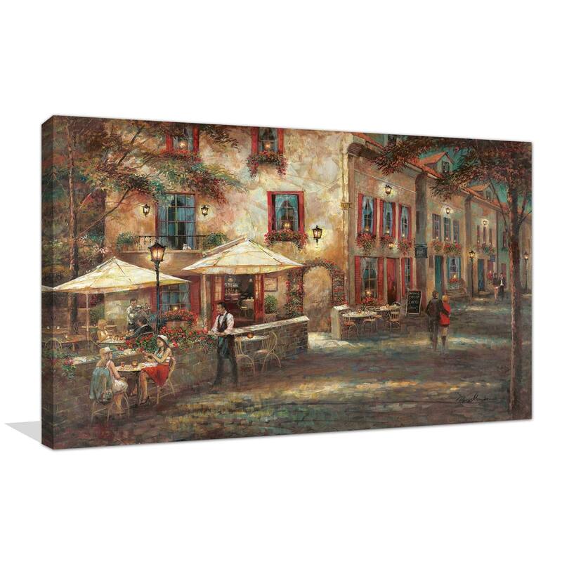 "Courtyard Cafe" by Ruane Manning Print on Canvas