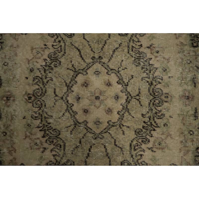 Hand Knotted Oriental 100% Wool Carpet Transitional Floral Beige & Ivories Anatolian Area Rug - 7' 0'' X 3' 11''