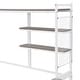 preview thumbnail 26 of 34, Metal Daybed with Movable Desk, Metal Slat Support Bed Frame Metal Grid, Shelves and Clothes Hanger