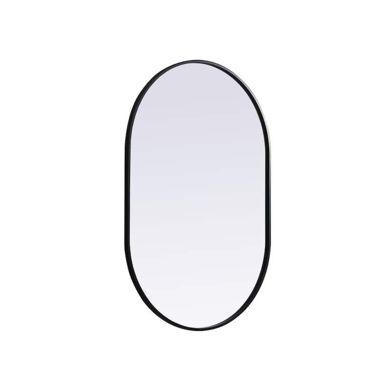 Indigo Home Metal Frame Oval Mirror 27x40 Inch