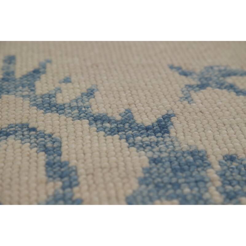 Hand Knotted Oriental 100% Wool Carpet Transitional All-Over Beige & Ivories Oushak Area Rug - 11' 11'' X 9' 3''